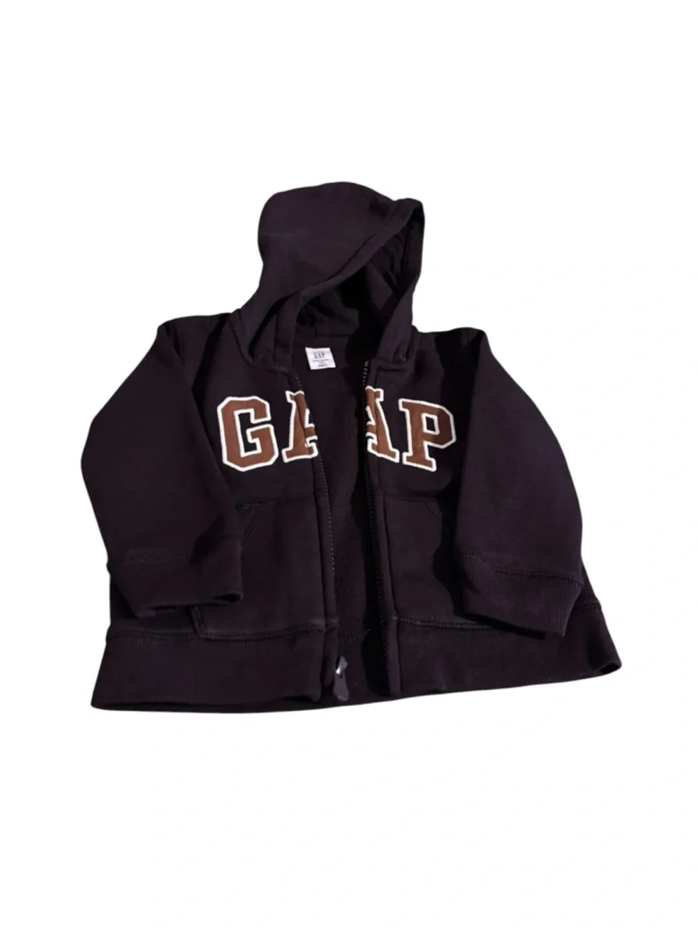 Baby GAP Toddler Boy Brown Zip-Up Hoodie with GAP Logo